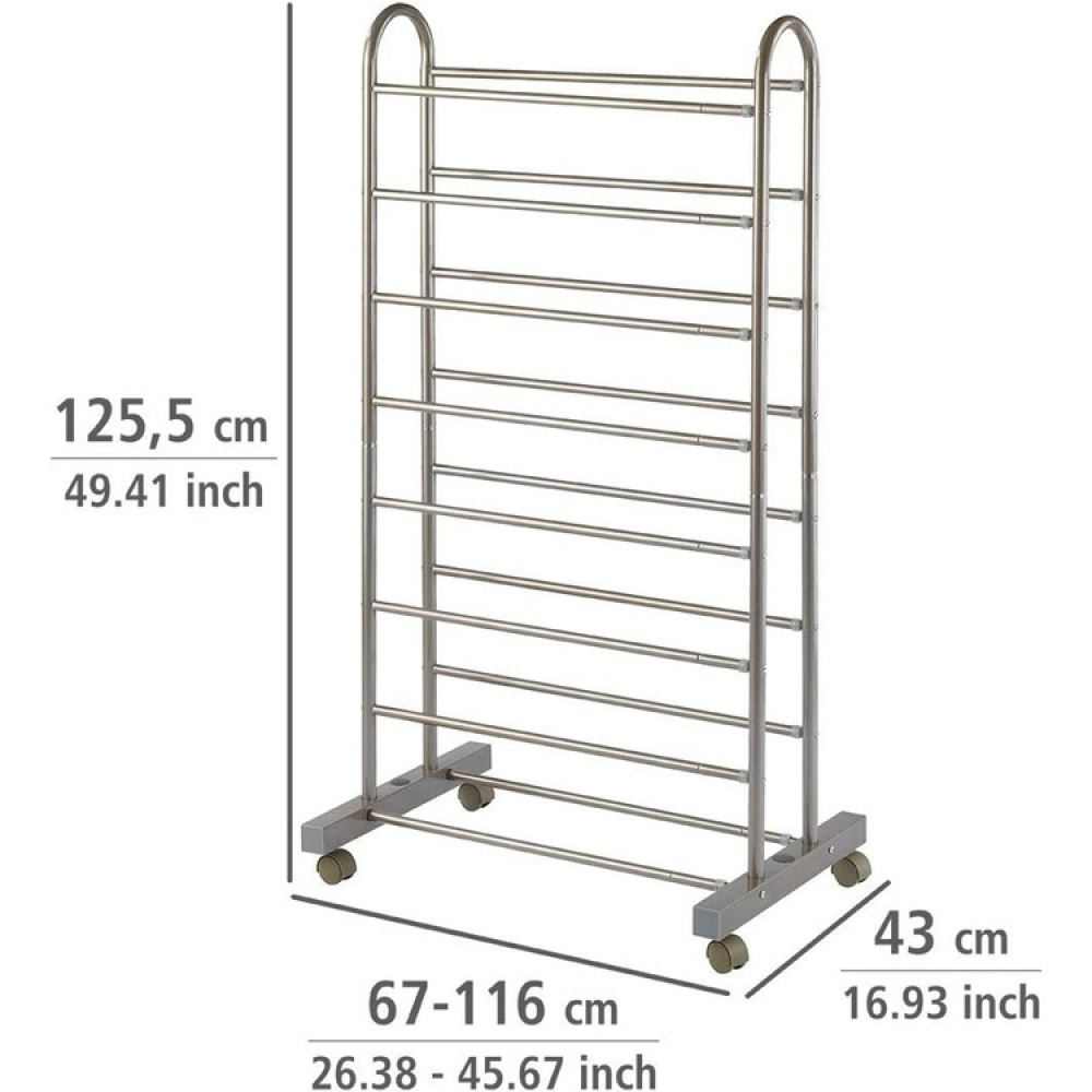 Levennettävä kenkähylly pyörillä, 67–116 cm ryhmässä Säilytys / Eteistallennus / Kenkätelineet @ SmartaSaker.se (42561)