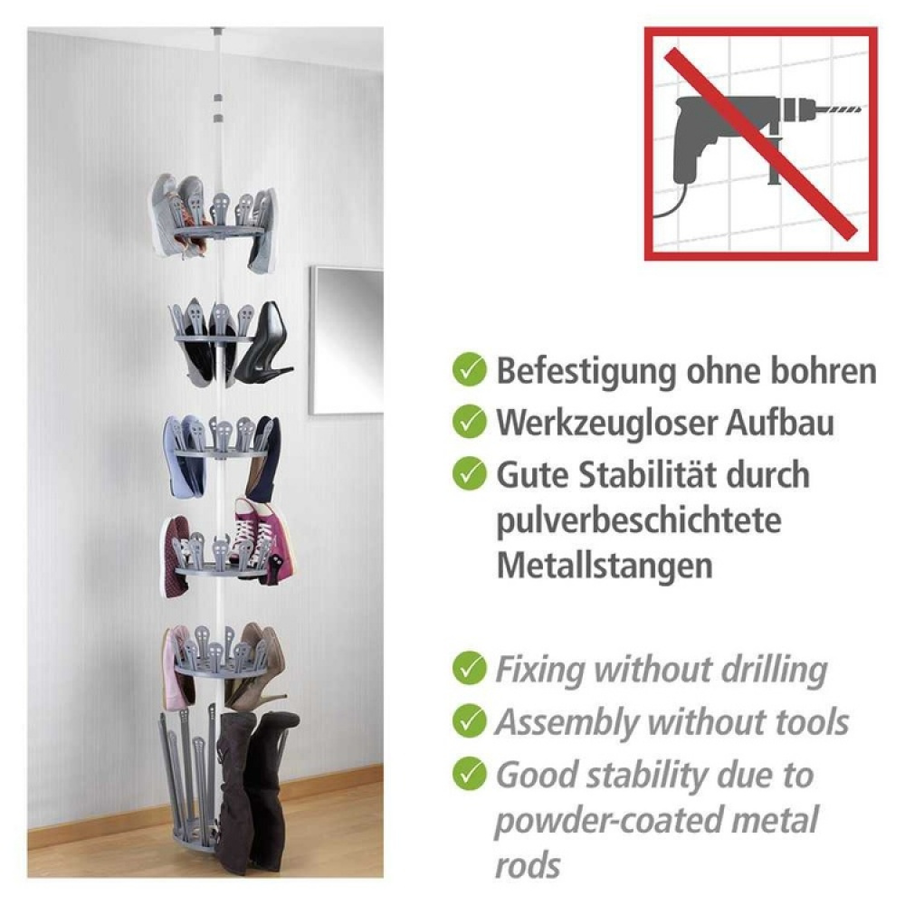 Teleskooppinen kenkäkaruselli ryhmässä Säilytys / Eteistallennus / Kenkätelineet @ SmartaSaker.se (42581)