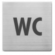 WC-kyltti ruostumatonta terästä, 9x9 cm