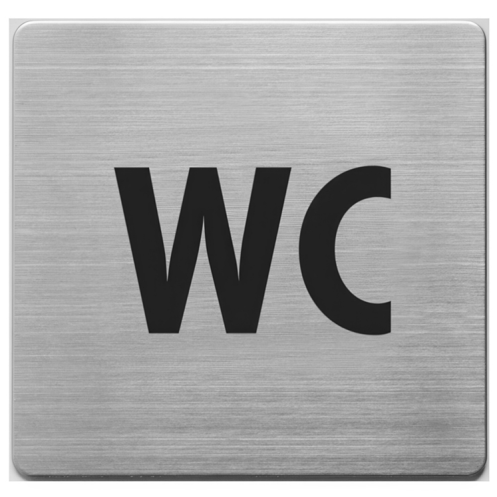 WC-kyltti ruostumatonta terästä, 9x9 cm ryhmässä Säilytys / Magnetit ja itsekiinnittyvät / Kyltit ja tarrat @ SmartaSaker.se (42636)