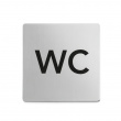 WC-kyltti ruostumatonta terästä, 8 x 8 cm
