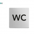 WC-kyltti ruostumatonta terästä, 8 x 8 cm