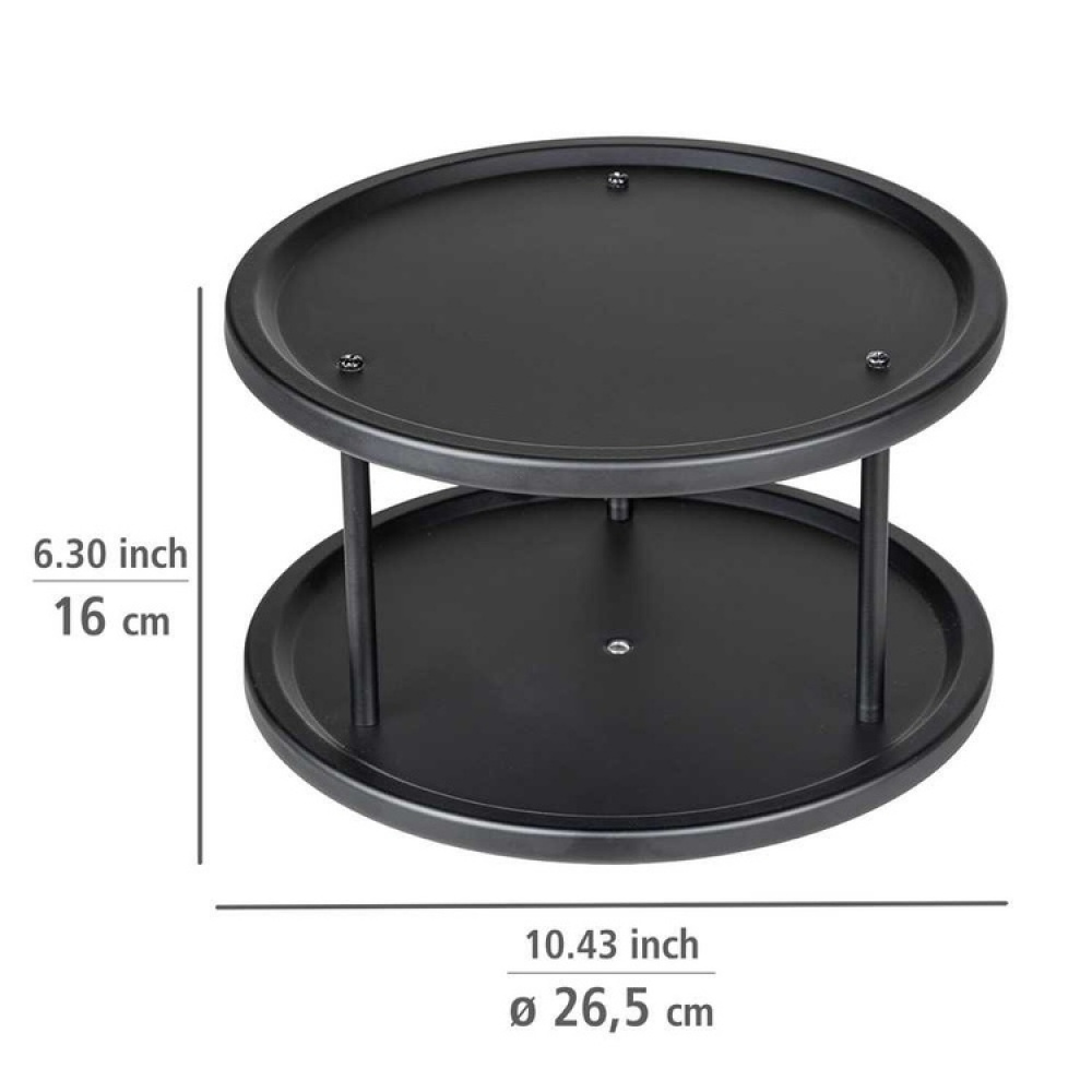 Pyörivä tarjotin metallia 2-kerroksinen, 26,5 cm ryhmässä Säilytys / Keittiön säilytys / Järjestä keittiökaapit / Maustehyllyt @ SmartaSaker.se (42730)