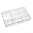 Lajittelurasia kannella, 7 lokeroa, DIY SMALL BOX, 17 x 11,8 x K 3,3 cm, kirkas