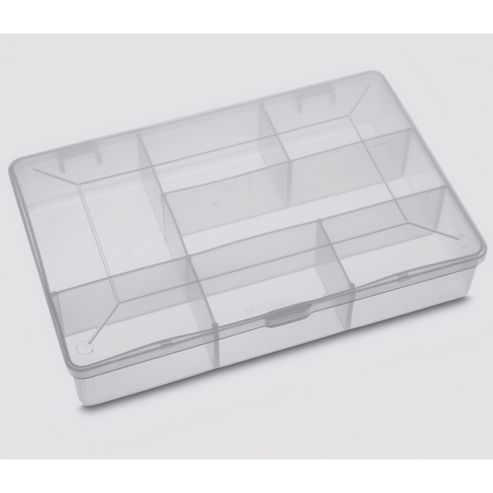 Lajittelurasia kannella, 7 lokeroa, DIY SMALL BOX, 17 x 11,8 x K 3,3 cm, kirkas ryhmässä Säilytys / Säilytyskorit @ SmartaSaker.se (42776)