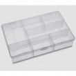 Lajittelurasia kannella, 7 lokeroa, DIY SMALL BOX, 17 x 11,8 x K 3,3 cm, kirkas