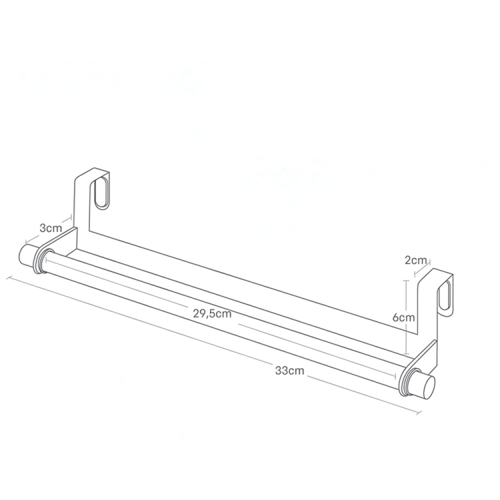 Pyyhekoukku kaapinoveen, 33 cm, Yamazaki ryhmässä Säilytys / Makuuhuonevarastointi / Käyntiovet @ SmartaSaker.se (42842)
