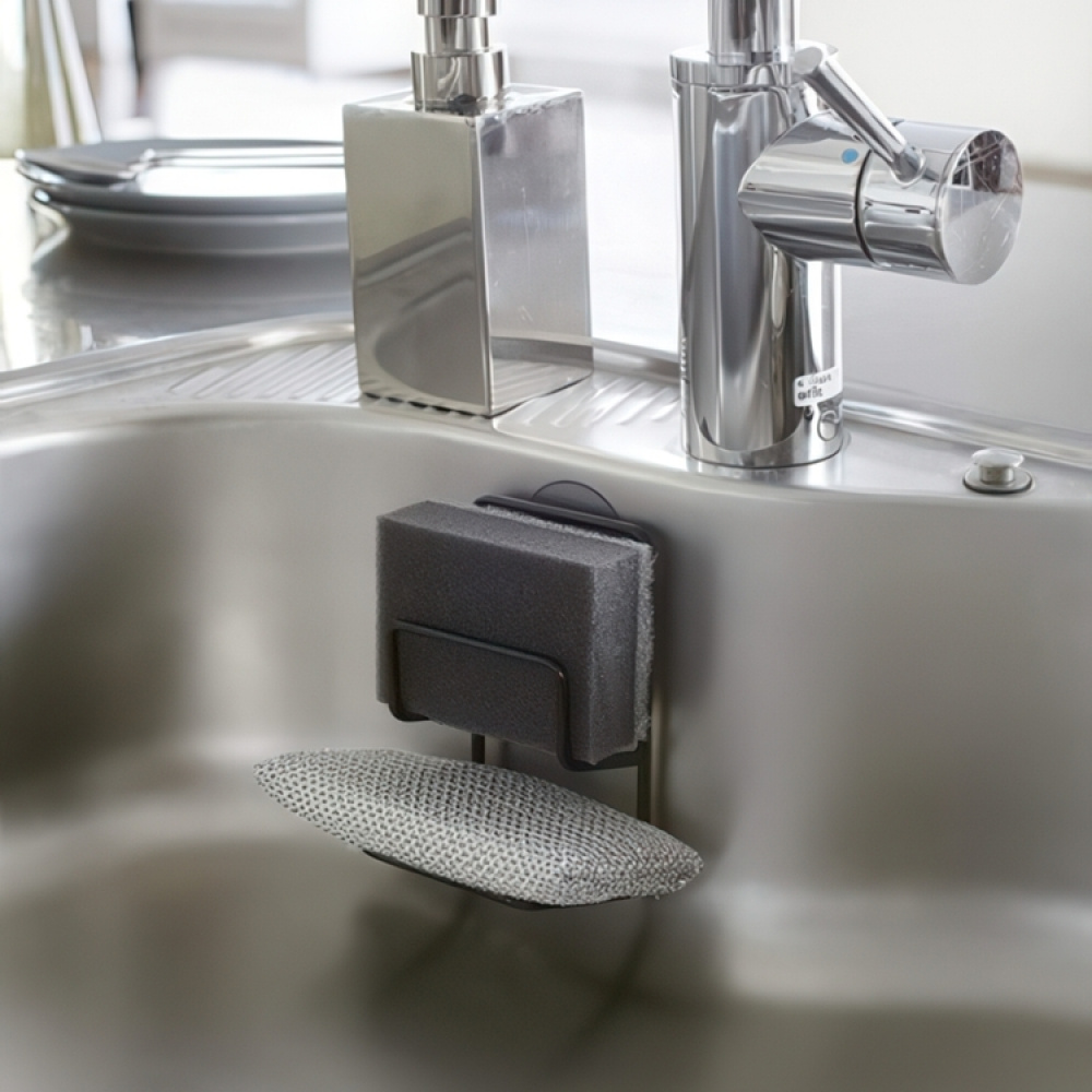 Sieniteline imukupilla, TOWER DOUBLE SPONGE HOLDER, 7,5 x 6,3 x K 12,7 cm, Yamazaki ryhmässä Säilytys / Keittiön säilytys / Astianpesukoneet ja tiskipöydät @ SmartaSaker.se (42909)