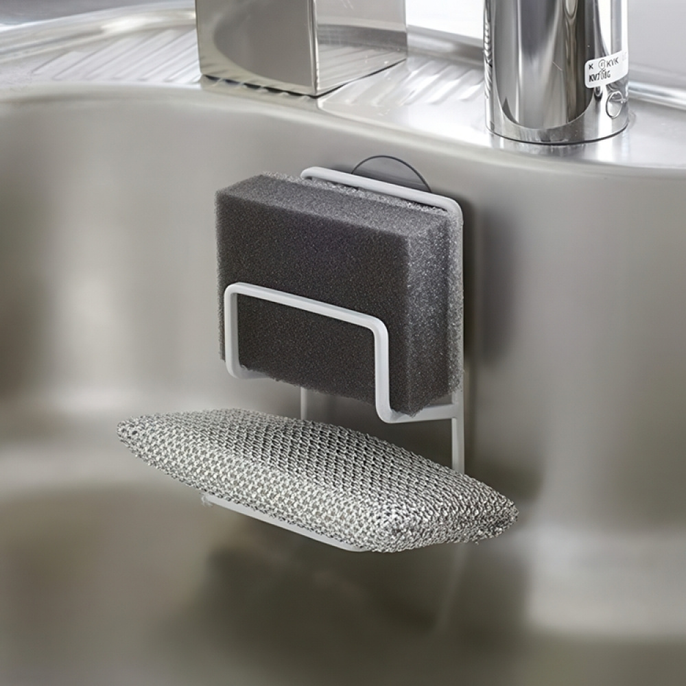 Sieniteline imukupilla, TOWER DOUBLE SPONGE HOLDER, 7,5 x 6,3 x K 12,7 cm, Yamazaki ryhmässä Säilytys / Keittiön säilytys / Astianpesukoneet ja tiskipöydät @ SmartaSaker.se (42909)