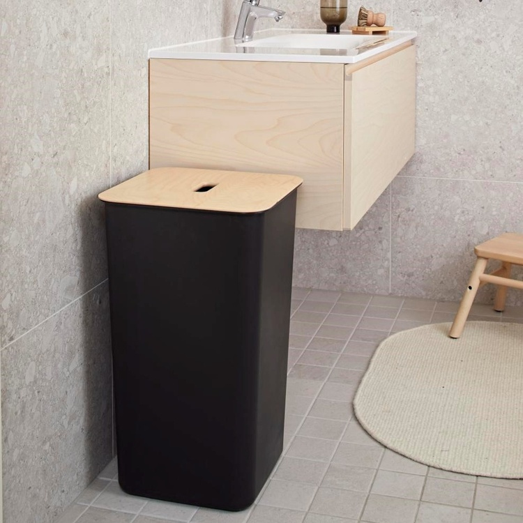 Pyykkikori puukannella 53 l, SmartStore ryhmässä Säilytys / Pesu ja kuivaus / Pyykkikorit @ SmartaSaker.se (43099)