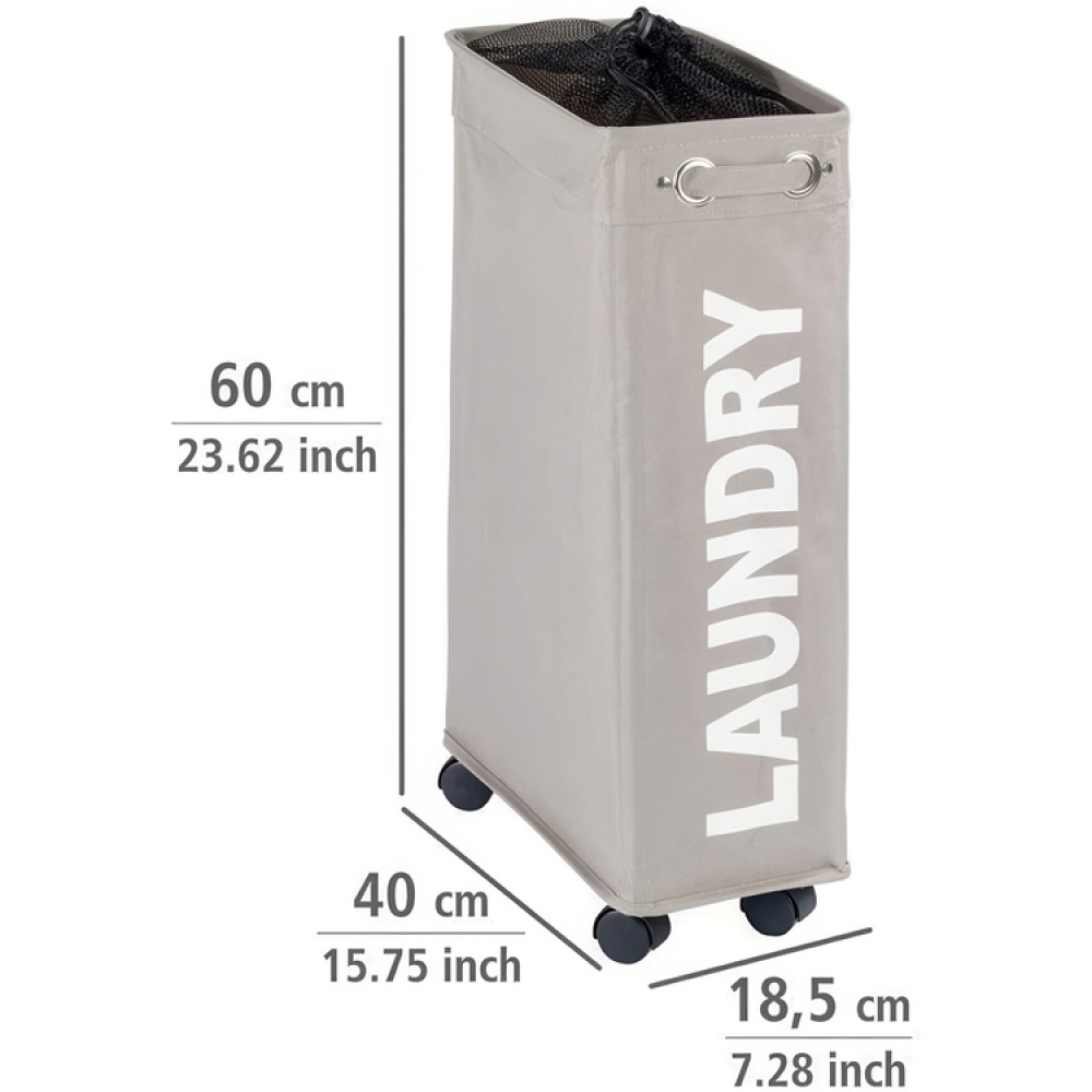 Kapea pyykkikori pyörillä, Laundry ryhmässä Säilytys / Pesu ja kuivaus / Pyykkikorit @ SmartaSaker.se (43103)